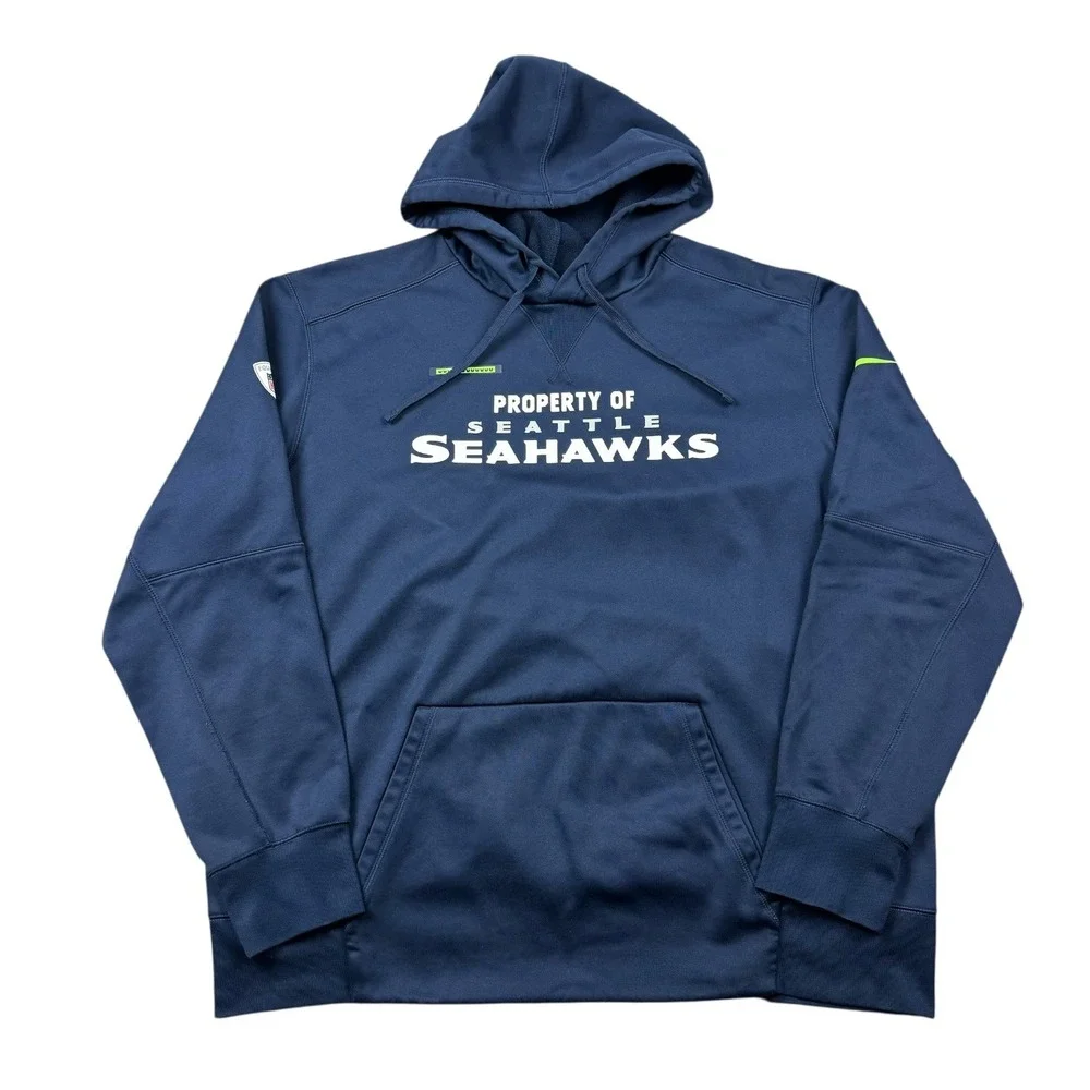 Nike Seattle‎ Seahawks Hoodie Men XXL Blue NFL Football Sportswear Pullover